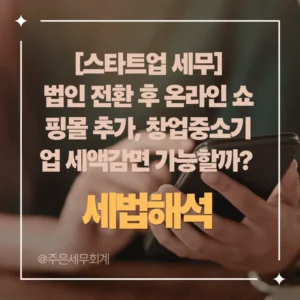 [스타트업 세무] 기존 카페 법인 전환 후 온라인 쇼핑몰 추가, 창업중소기업 세액감면 가능할까? (2025구합30306 최신 판례 분석)