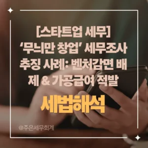 [스타트업 세무] '무늬만 창업' 세무조사 추징 사례: 벤처감면 배제 & 가공급여 적발 (최신 조세심판원 판례)